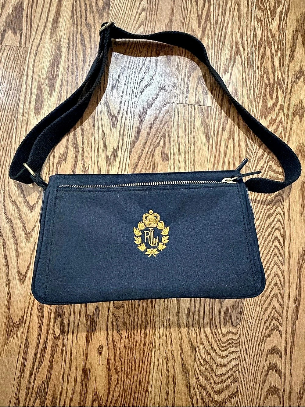 Lauren Ralph Lauren Black Zip Crossbody Bag